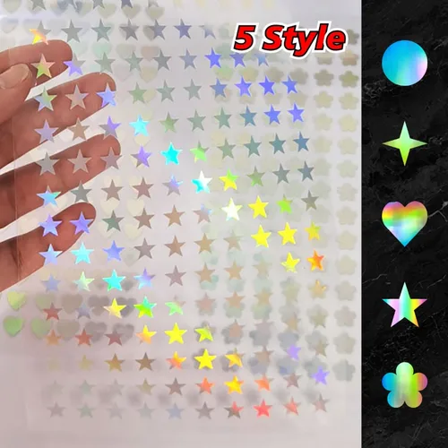 Imagen 1 del producto 1 hoja de pegatinas autoadhesivas de papel con forma de corazón, pegatinas decorativas grabadas con láser para regalos artesanales DIY