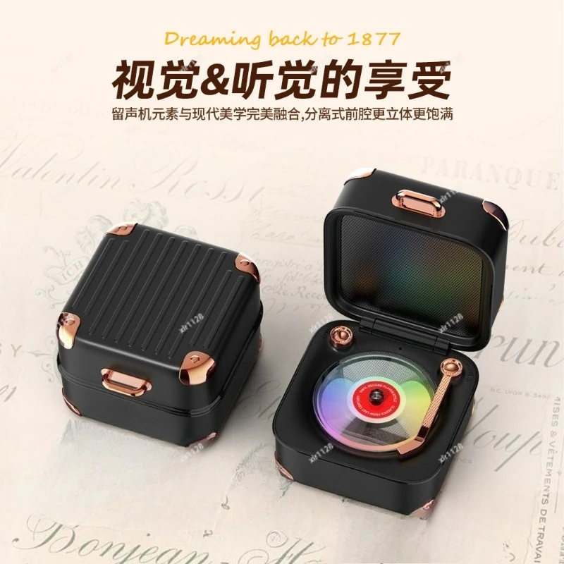 

Mini Retro Wireless Speaker Desktop Audio Ambient Light Home Decor