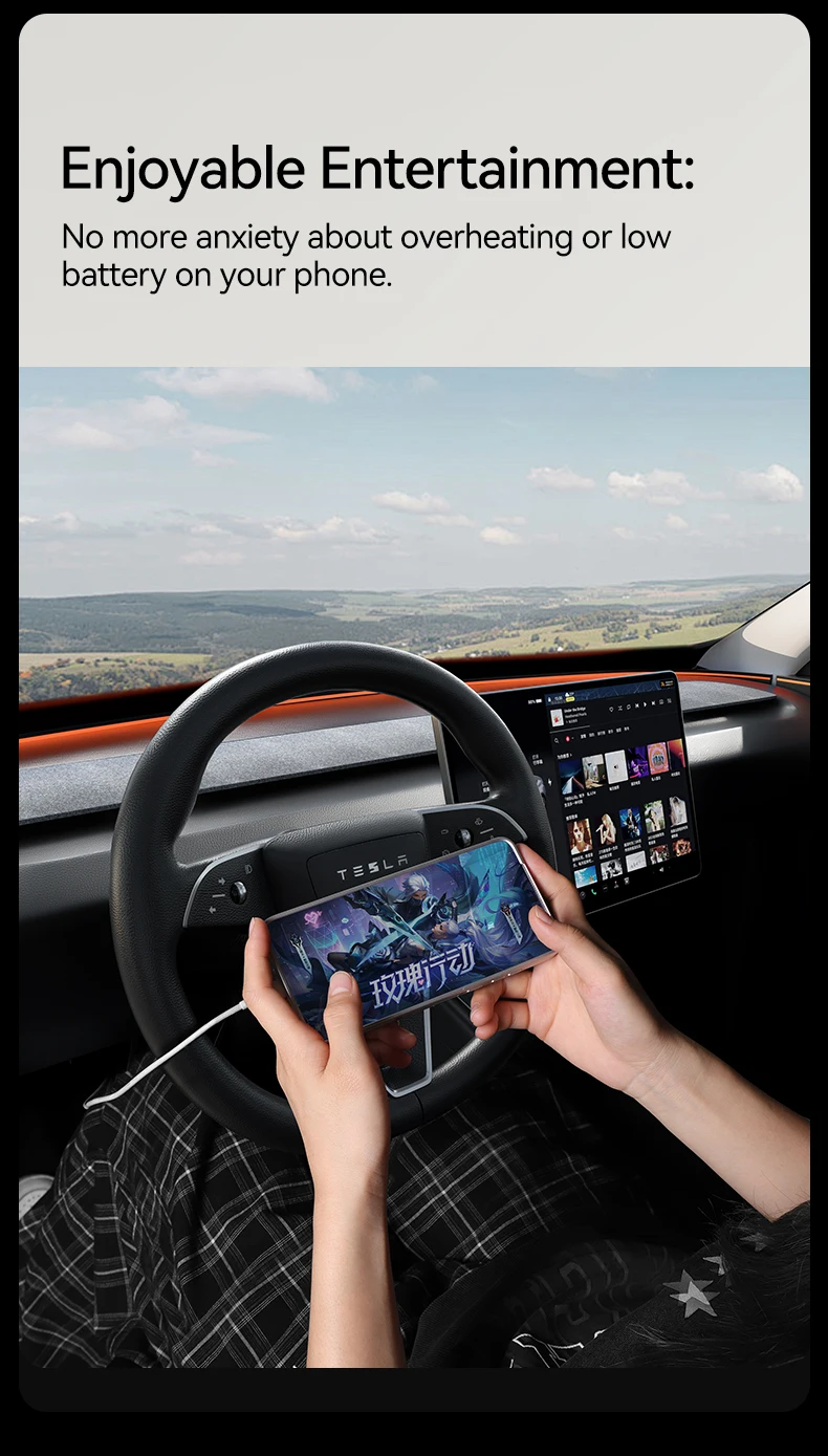 YZ Für Tesla Model X S 3 Y YL Highland Juniper OBD Schnellladegerät USB und Typ-C Dual-Port 48W Konvertierungsstecker-Kit Auto-Zubehör – Detail 6