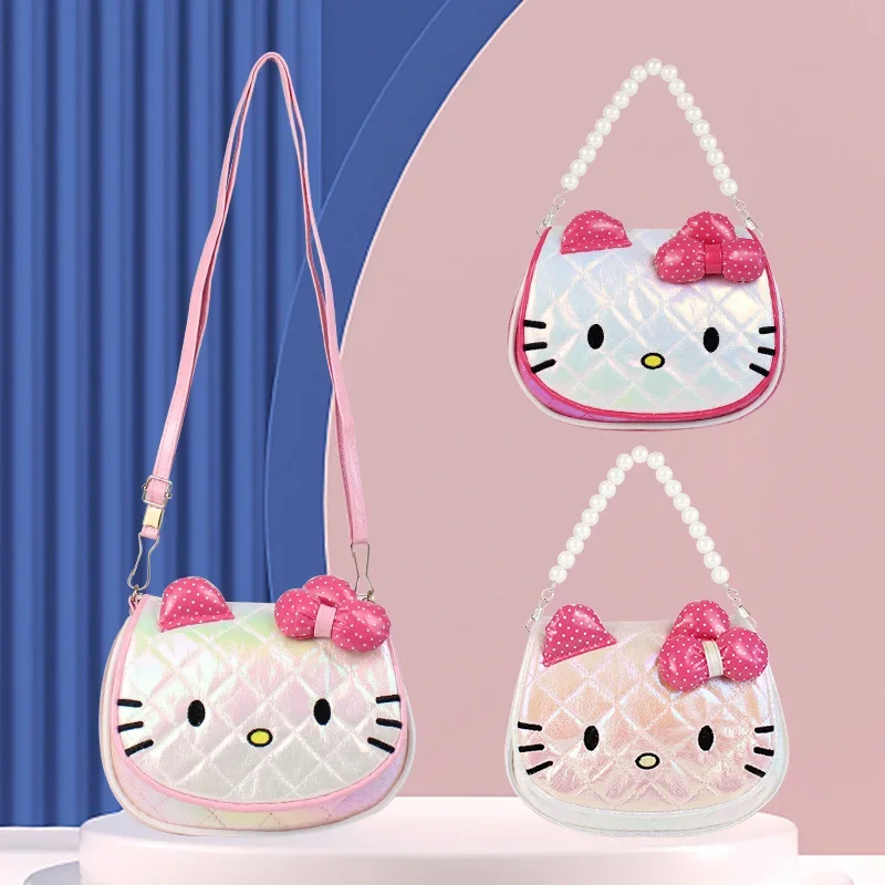 New Sanrio Hello Kitty Cute Girl Zero Wallet Cartoon Cat Styling Accessory Bag Korean Version Kid Single Shoulder Messenger Bag