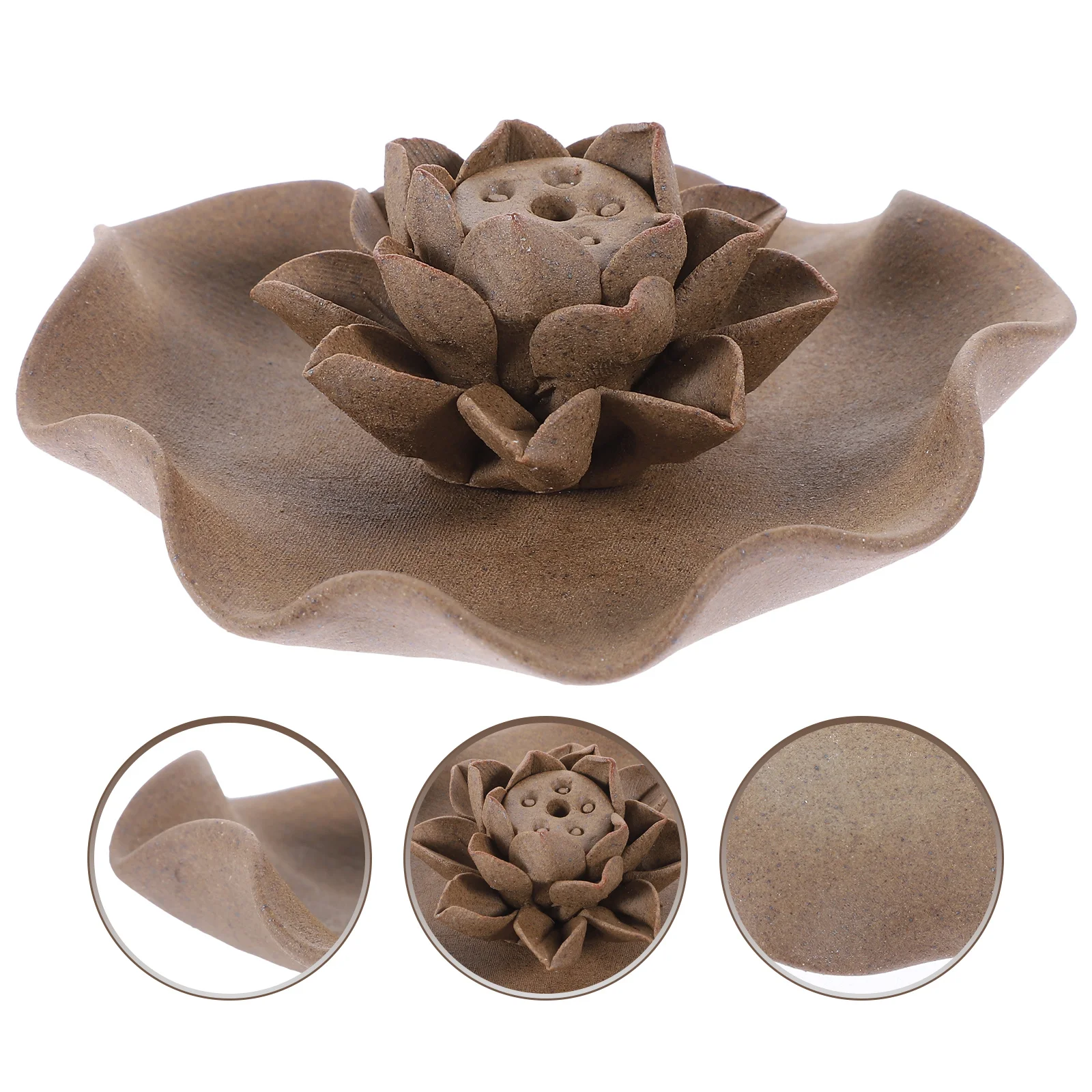 

1Set Decorative Incense Burner Round Edges Safe for Family Friends Gift Coffee Incense Tray Aromatherapy Plate