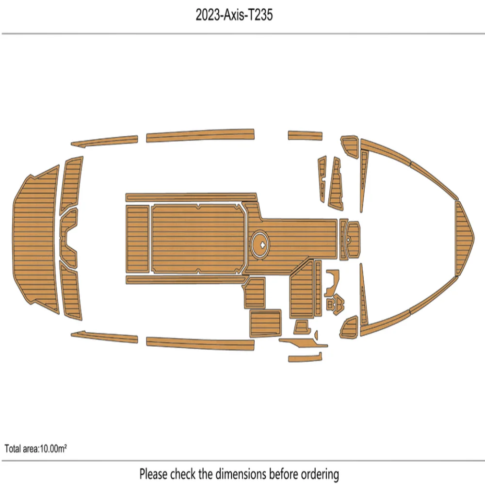 

2023 AXIS T235 Cockpit & Swim platform 1/4" 6mm EVA Foam faux teak floor SeaDek MarineMat Gatorstep Style Self Adhesive