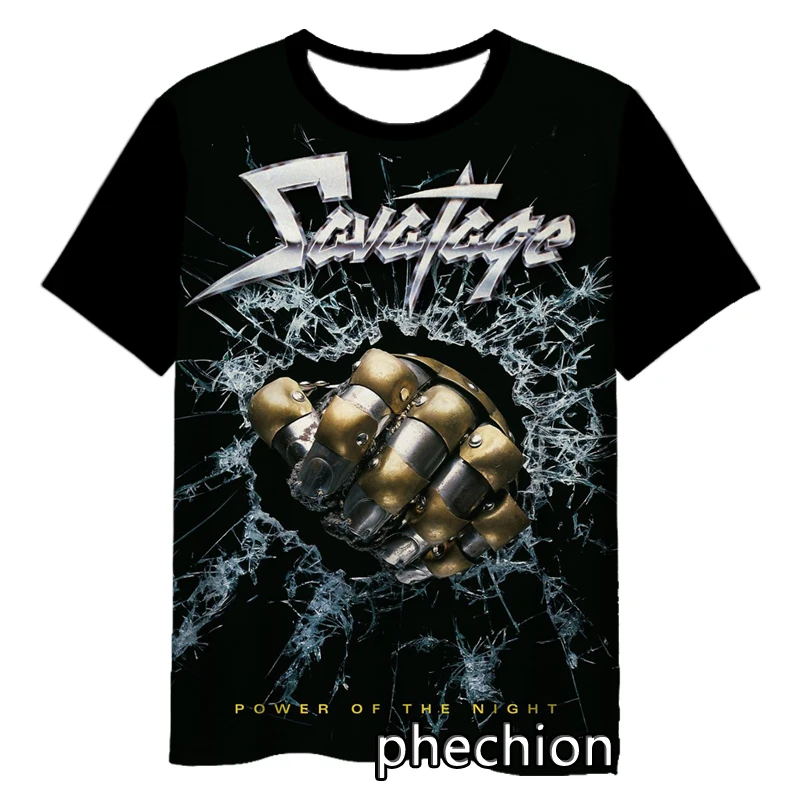 

phechion New Fashion Men/Women Savatage Rock 3D Print Short Sleeve T-Shirt Casual Hip Hop Summer T Shirt Tops S231