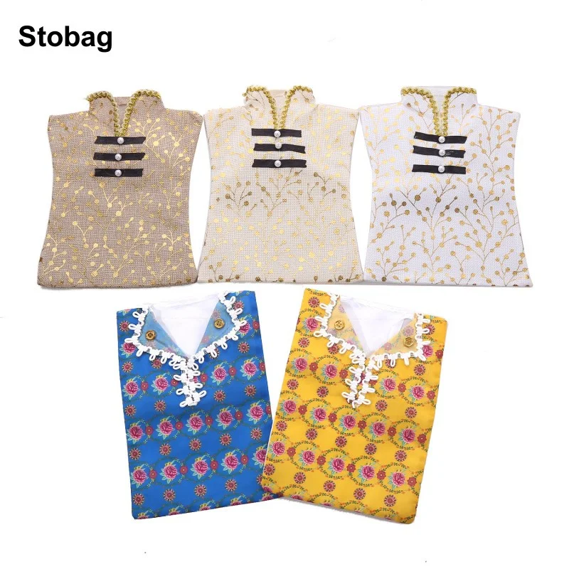 

StoBag 10pcs Ramadan Tote Bags Linen Cloth Polyester Candy Gift Storage Packaging Pocket Reusable Pouches Holiday Favors Party