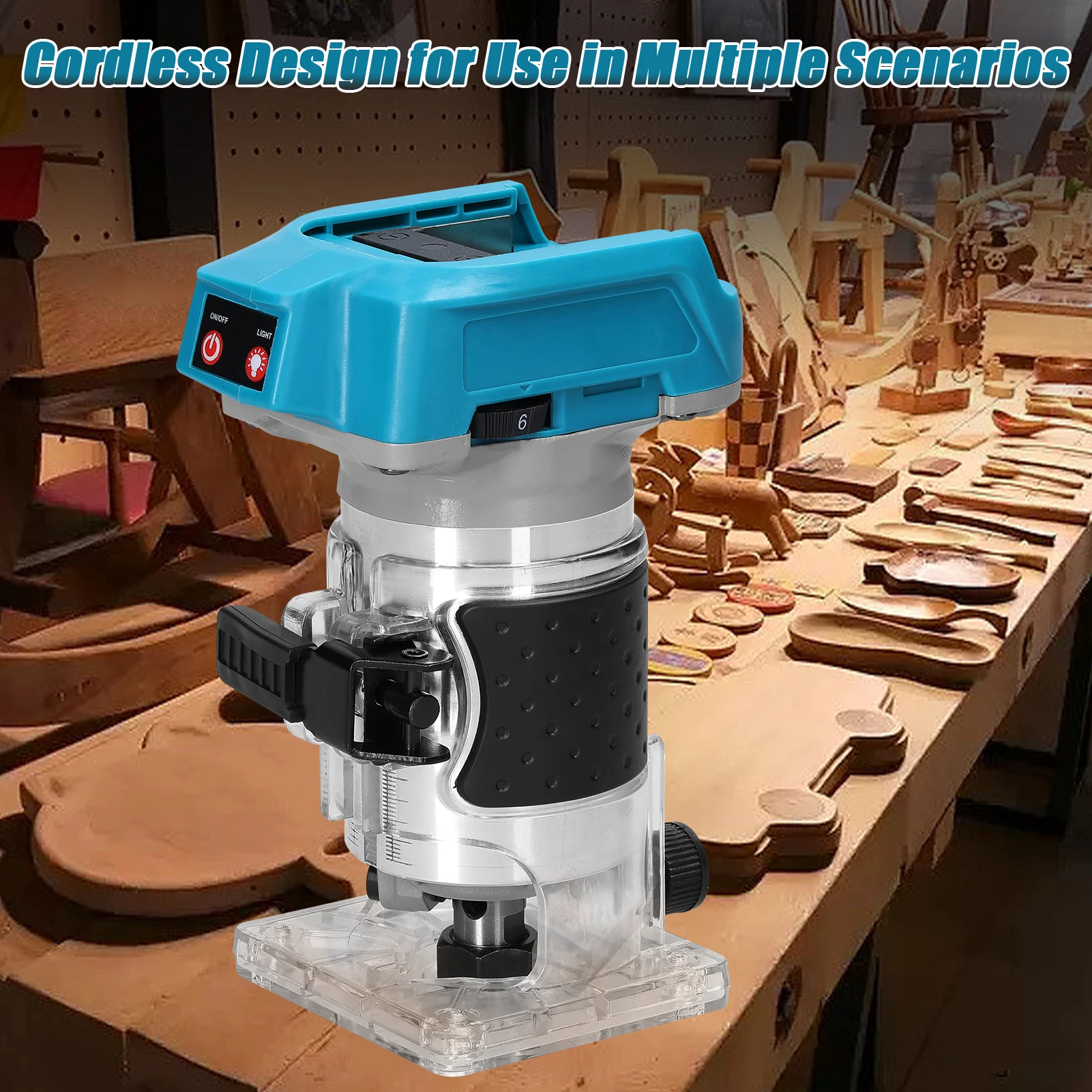 Brushless Electric Trimmer Router For Makita 18V Speed Adjustable Woodworking Electric Trimming Engraving Machine Wood Router