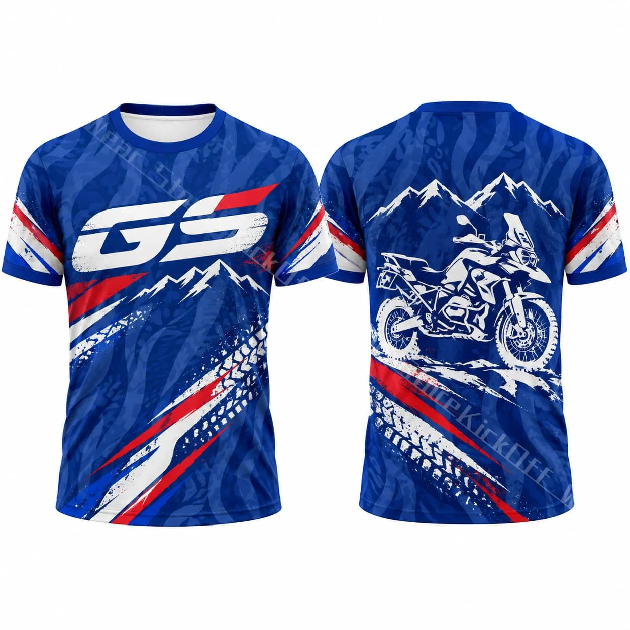 GS Mens Short Sleeve Crew Neck T Shirt Summer Blue Red White Motocross Motorcycle Adventure Graphic Unisex Casual Riding Jersey