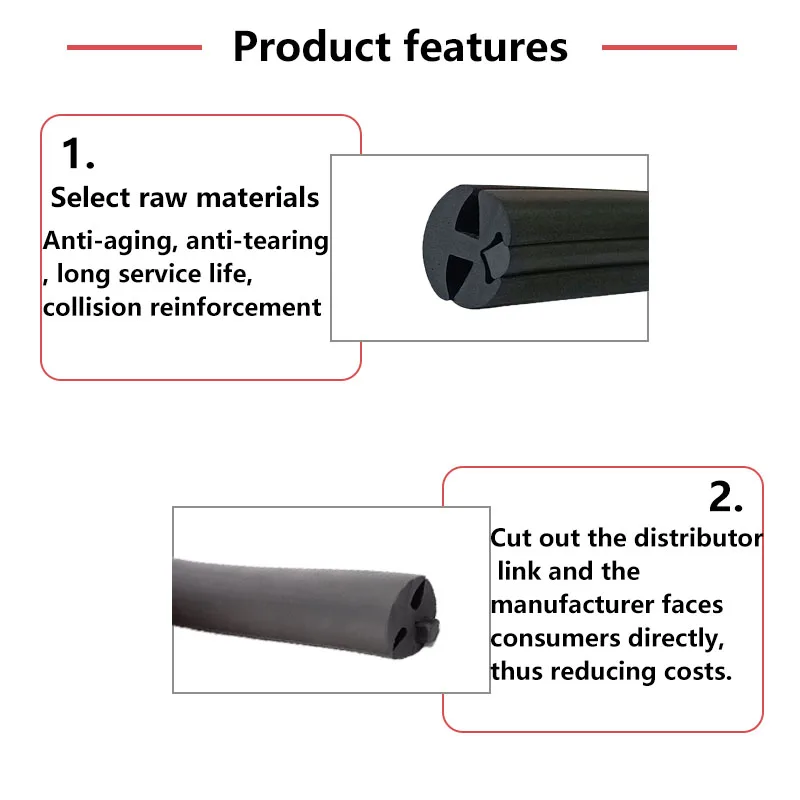 H-type cabinet equipment observation window sealing strip three-port glass insert strip