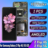 Super AMOLED For Samsung Z Flip 1 4G LCD F700 F700F Display Touch Screen Digitizer For Samsung Z Flip 2 5G F707 F7070 Display