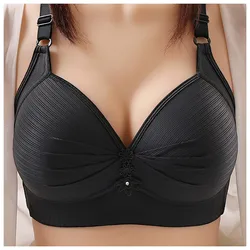 Women's Bras Sexy Large Size Underwear No Steel Ring Comfortable Cotton Lingerie Push Up Brassiere Breathable Thin Mold Cup Bra