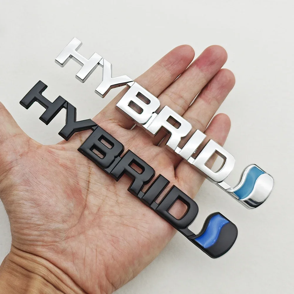 تصفيف السيارة ثلاثية الأبعاد المعادن الهجين شعار جذع شارة الحاجز ملصق الجسم ملصق مائي اكسسوارات لتويوتا بريوس كامري كراون أوريس Rav4 CRV #4