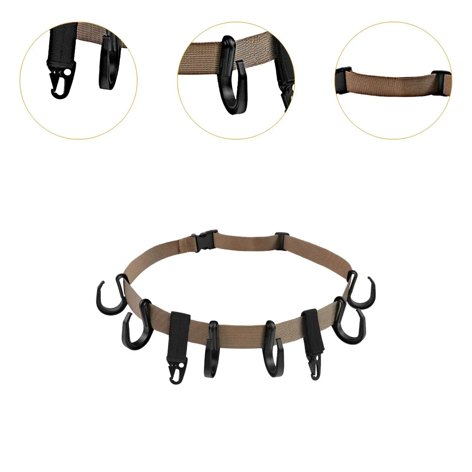 حامل شماعات حزام Treestand مع خطافات، محمول، حزام حامل شجرة، خطافات متعددة، حامل ملحقات للرحلات والتسلق #5