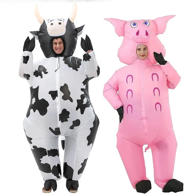 نفخ البقرة زي الكرتون خنزير تفجير دعوى الحيوان موضوع حفلة تأثيري مضحك مجموعة هالوين كرنفال زي الدعائم هدية #3