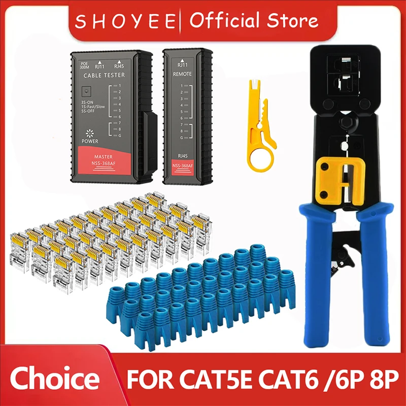 

New Pass Through RJ45 crimper hand network tools pliers cat5 cat6 8p8c Cable Stripper pressing clamp tongs clip multi function