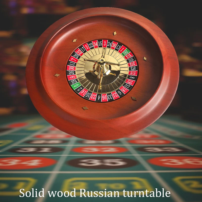 11 Inch Wooden Roulette Wheel Solid Wood Russian Turntable Americans Bingo Turntable Entertainment Party Table Game Bar Holidays