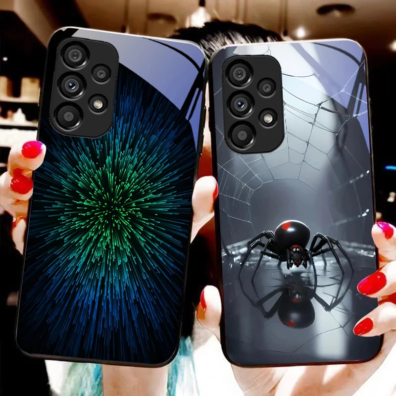 

Art Cloud Black For Samsung Galaxy S10 S20 Plus S21 FE S22 S23 S24 FE S25 Ultra Black Tempered Glass Phone Case Hard Shell