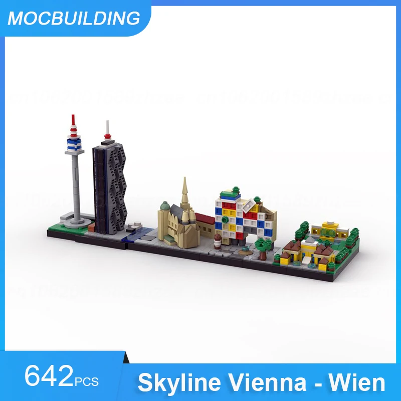 

MOC Building Blocks Skyline Vienna - Wien & Budapest Model Architecture Display DIY Assemble Bricks Collection Xmas Toys Gifts
