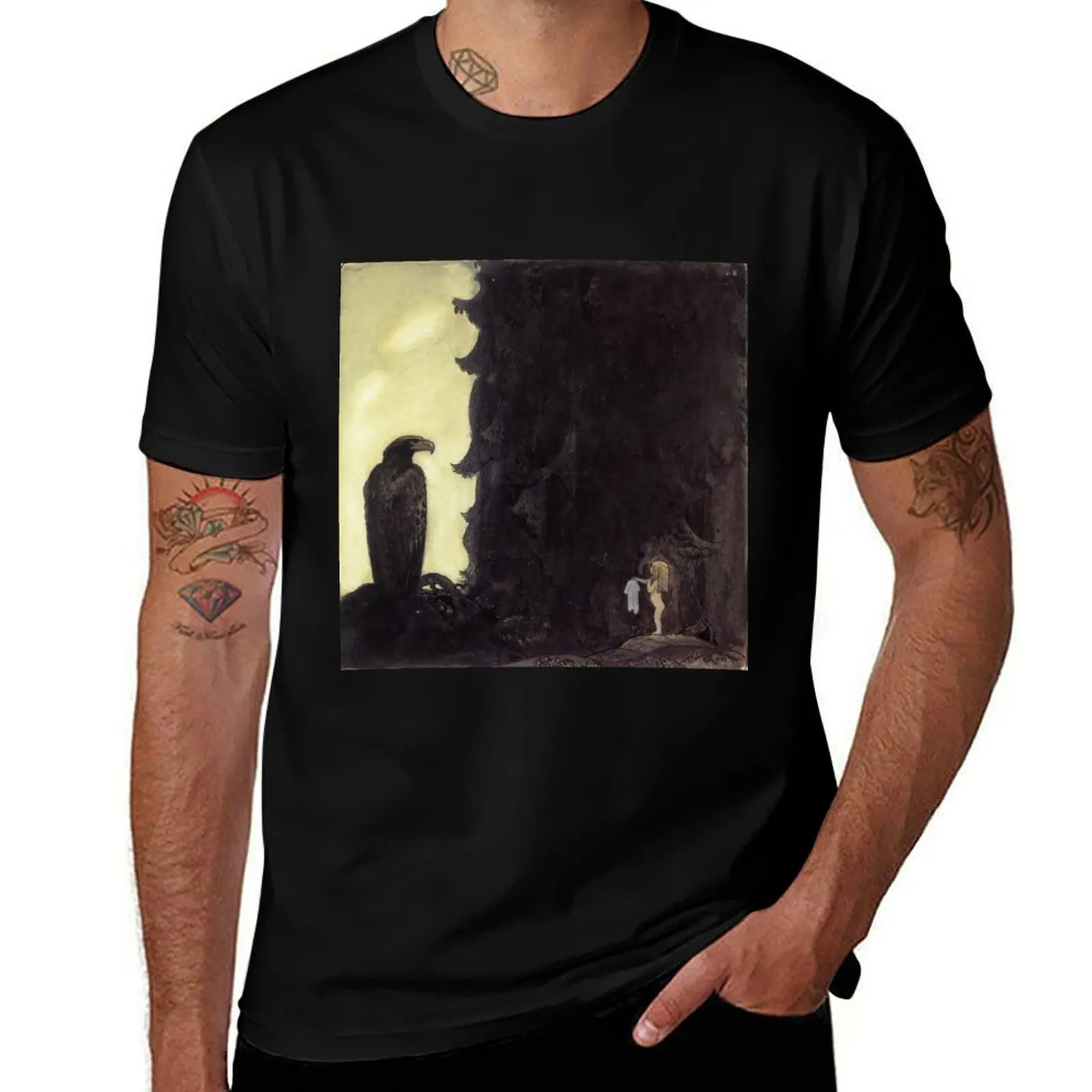 

Bella's Glorious Adventure - Oskuldens Vandring - John Bauer T-Shirt summer top graphic shirts clothing for men