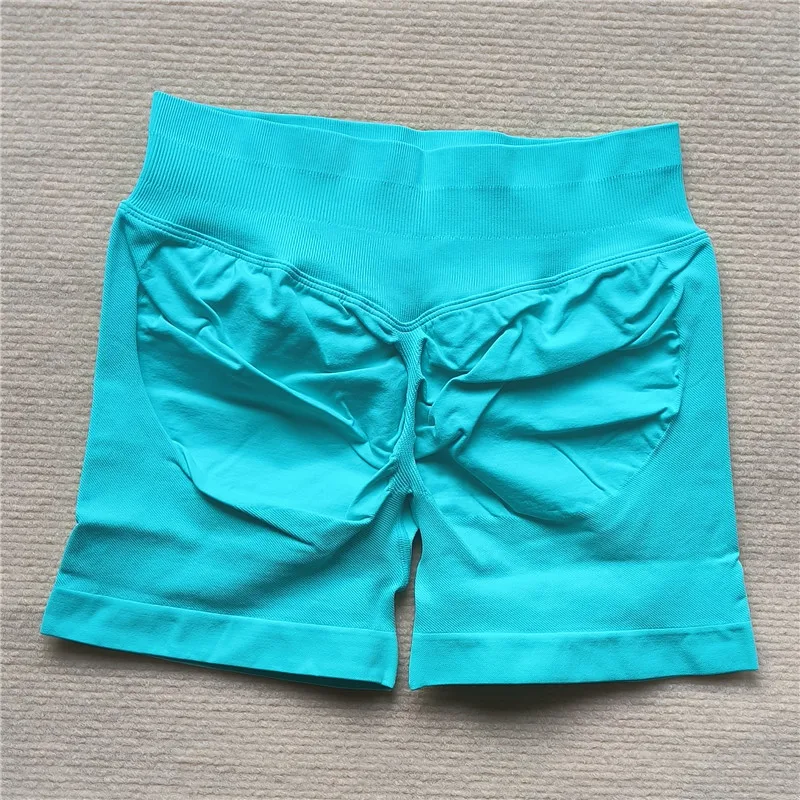 HBC Gym Shorts 4.5'' Low Waist Seamless Yoga Shorts Scrunch Bum Shorts Women Running Biker Sports Tights Three-Point Pants