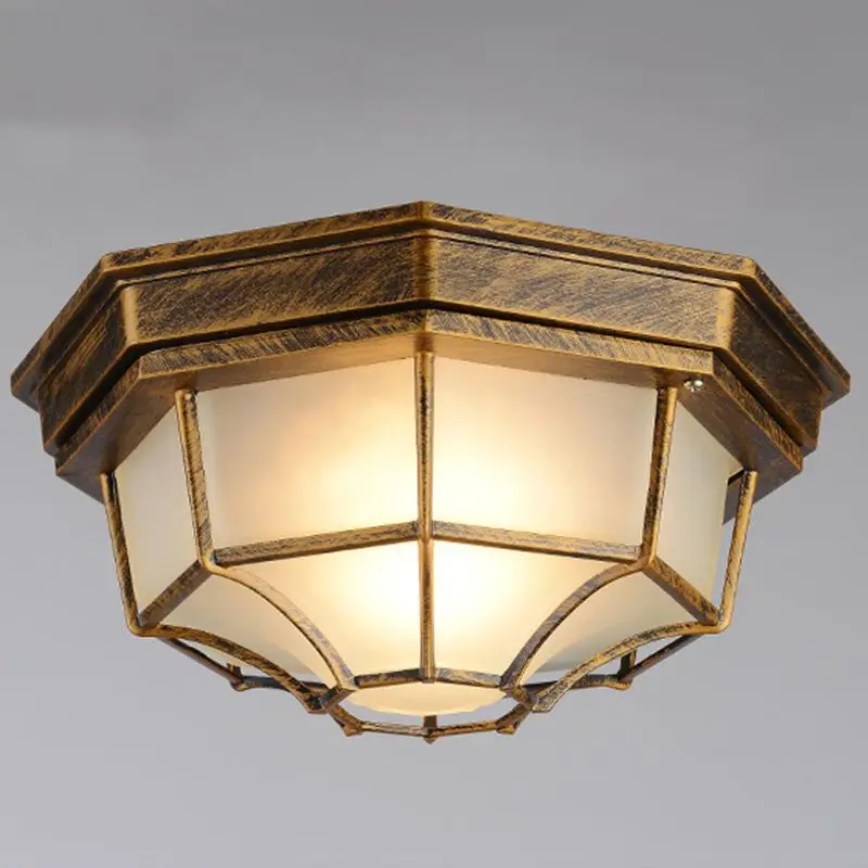 Retro outdoor waterproof three function ceiling lamp, European and American style insect proof ceiling lamp