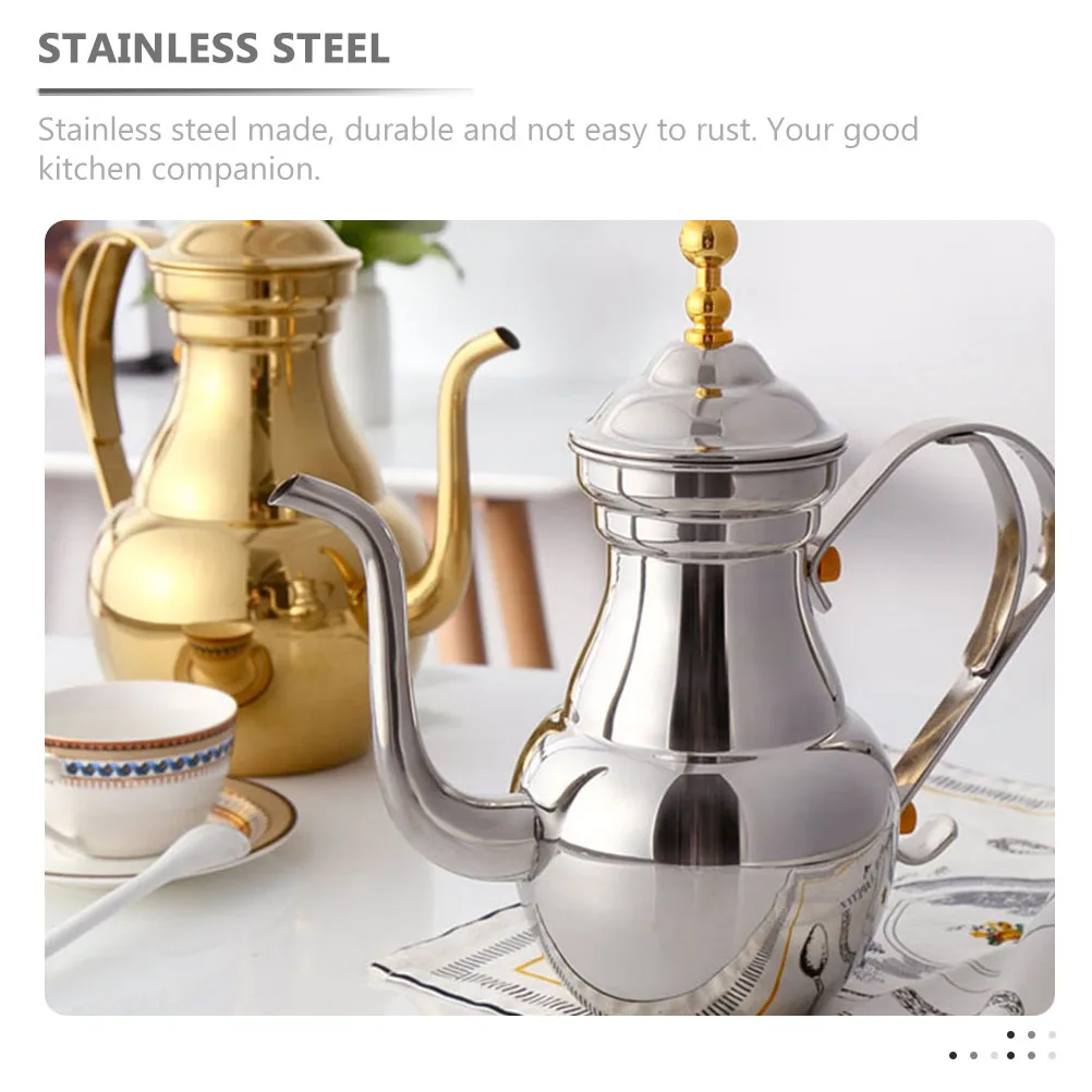 

Coffee Pot Filter Jug Home Kettle Makers Milk Delicate Serving Stainless Steel Pouring Household