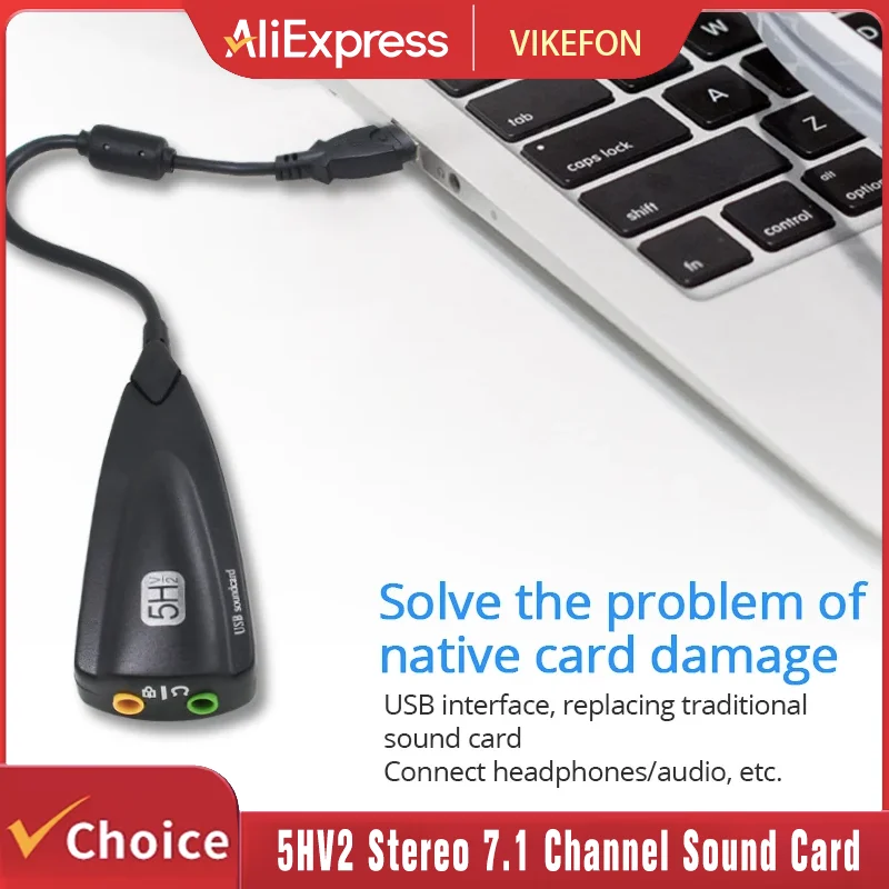 

5HV2 stereo 7.1 channel with cable sound card USB sound card Computer games dedicated external high-end sound card