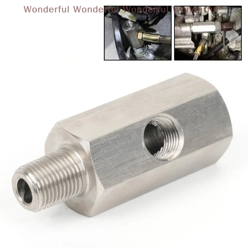 Oil Pressure Sensor Connector Feed Line Gauge Tee Adapter Oil Pressure Sensor Tee 1/8