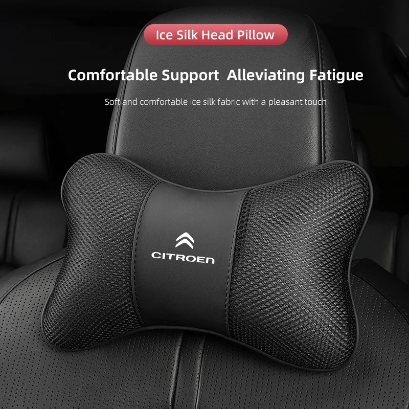 Autositz Kopfstütze Eis Seide Nackenkissen für Citroen C4 C3 C2 DS3 Berlingo Xsara Picasso Auto Innen abnehmbare waschbare Kopfstütze
