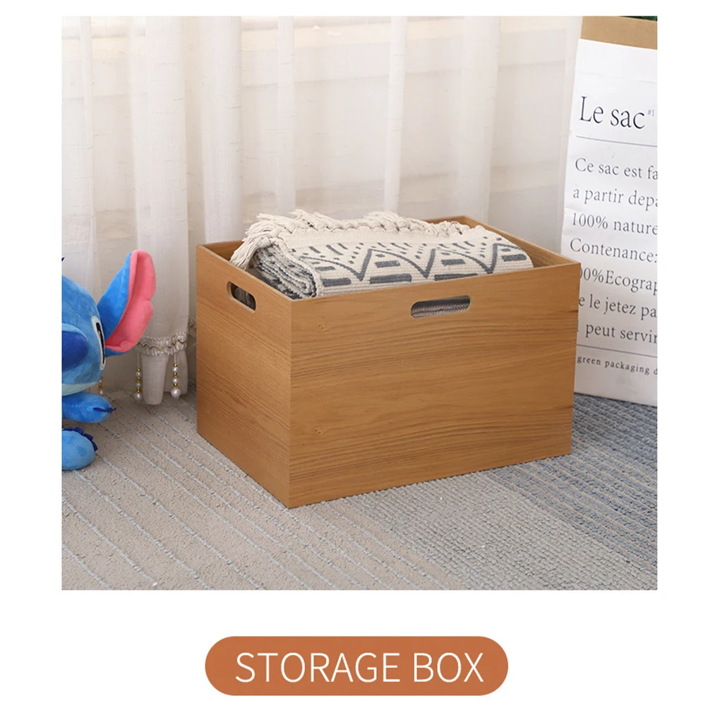 Wood Sturdy And Durable Storage Basket Box For Wide Application Wooden Desktop Storage Basket