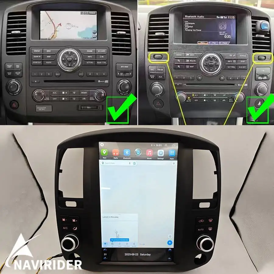 YES Android15 For Nissan Pathfinder Navara 2008-2012 Car Radio Player Multimedia Stereo GPS Navigation Head Unit Vertical Screen