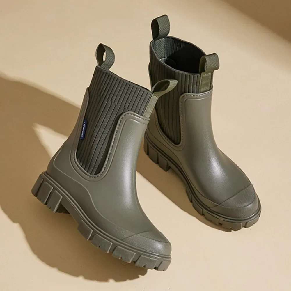 Waterproof Rubber Shoes for Women Elastic Mouth Women's Rain Boots Low Cut Rain Shoes Waterproof and Anti Slip Women's Boots