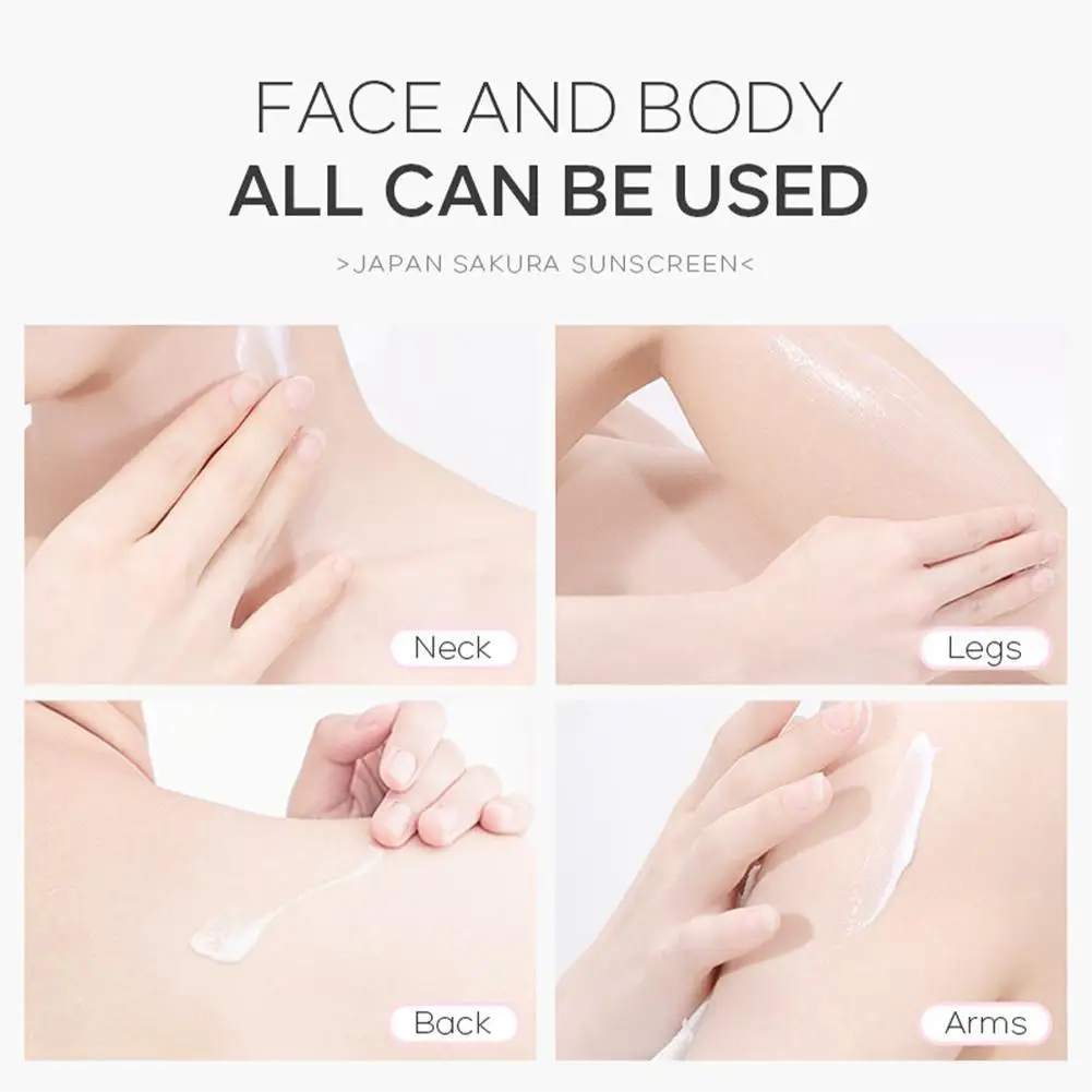 ساكورا SPF50 واقي من الشمس للوجه والجسم واقي من الشمس مرطب مقاوم للماء للبشرة حماية من الشمس لوشن عزل مانع الشمس