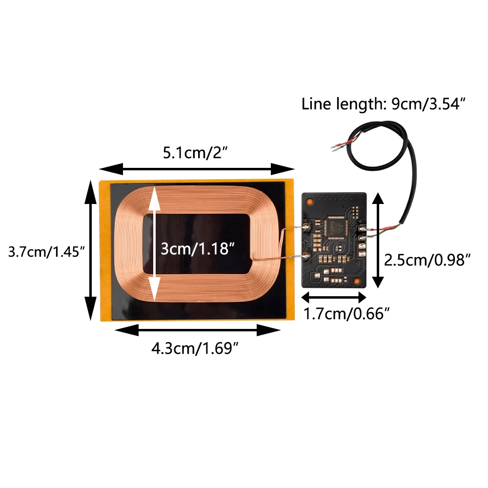 DIY Standard Wireless Charging Coil Receiver Module PCBA Board Coil Circuit Board DIY Battery Coil 5V 1A Fast Charger Module