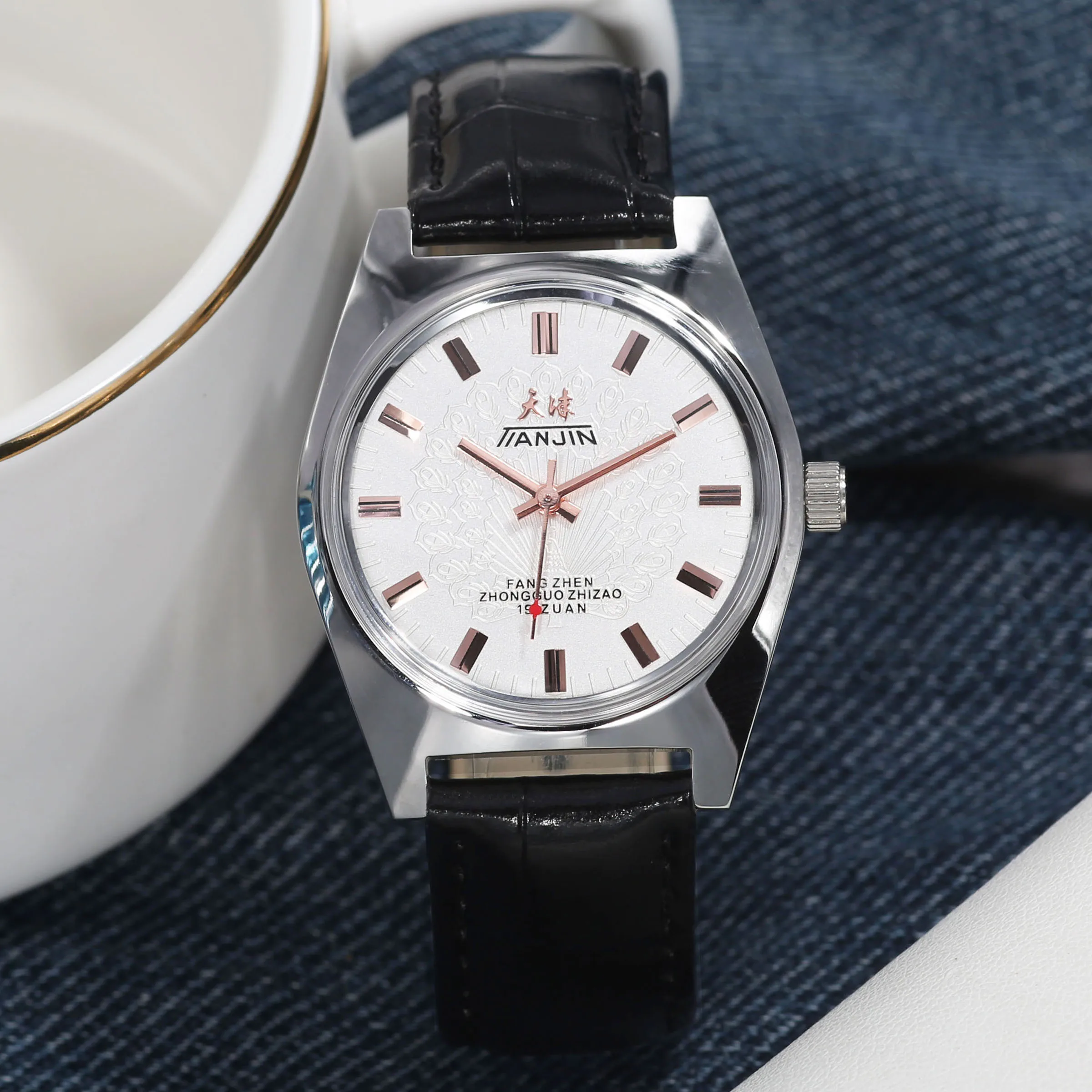 

Tianjin 36mm Mechanical Watch Men's Manual Winding Watch shanbghai 8120 Movement Stainless Steel Waterproof