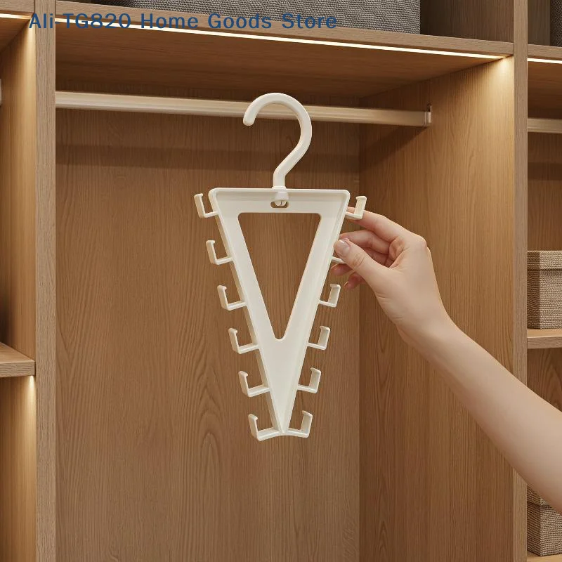 [W] 1/2 PCS White V Shaped Over Door Hanger With 12 Hooks 360 Degree Rotation For Storing Bags Hats Scarves Clothes In Entryway