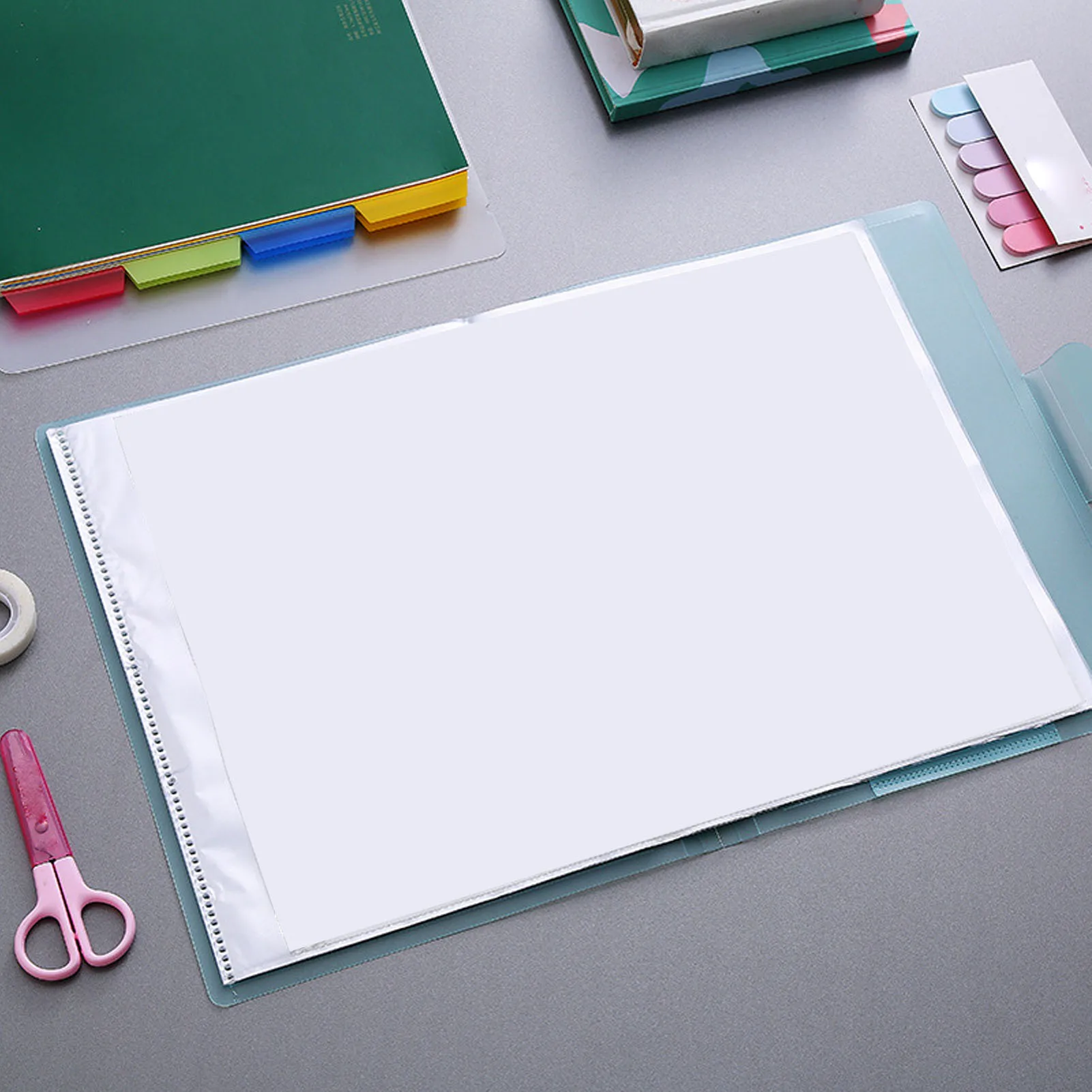 File Folder A3 Size Multi Pockets PP Clear Round Edge Document Organizer Matching Buckle Lock Office School Students Folder