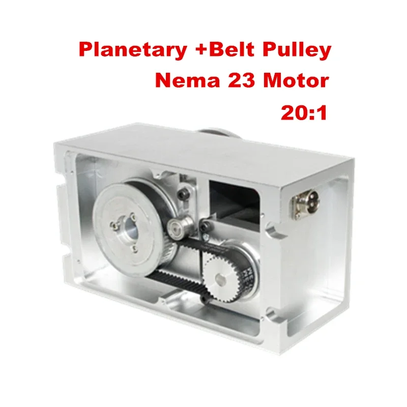 LY CNC Dividing Head 20:1 Rotating Shaft A Axis Planetary Reducer Belt Pulley for Engraving Machine Woodworking Machinery Tools
