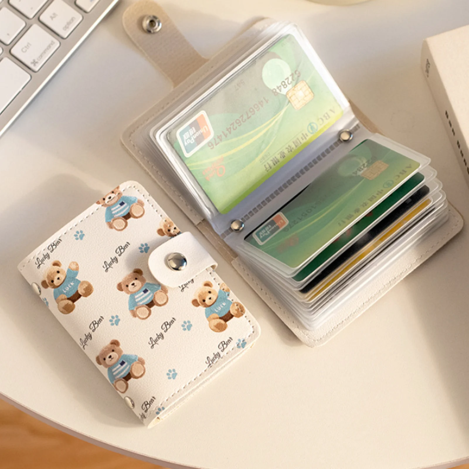 Cute Cartoon Large Capacity Multi-Card Slot Ultra-Thin Small Compact Men'S Card Holder Driver'S License Card Holder Simple-Style