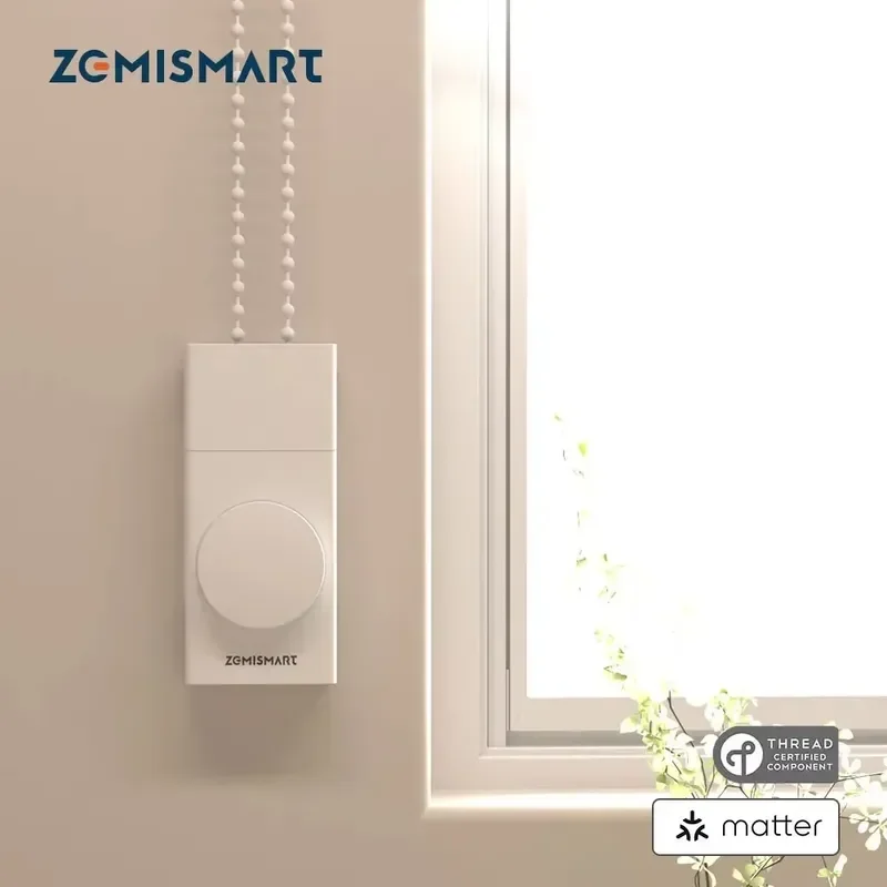 For Zemismart Matter Thread Smart Roller Shade Driver Built-in Battery Knob Control Compatible with HomeKit Alexa Google Home