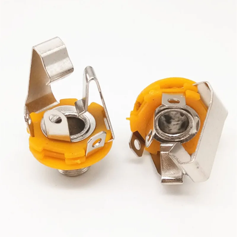 6.5 Mono Metal Base Audio 6.35 Female Base 6.5mm Large Two-pin Female Microphone Socket Panel Base 5-pin/3-pin B5
