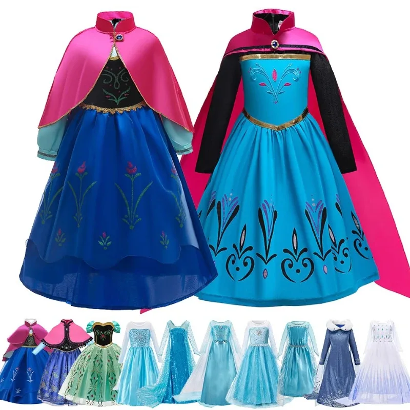 Bear's Den anime Anna Elsa vestido niños disfraz de Halloween Cosplay niños vestidos de princesa carnaval cumpleaños El nuevo 2025