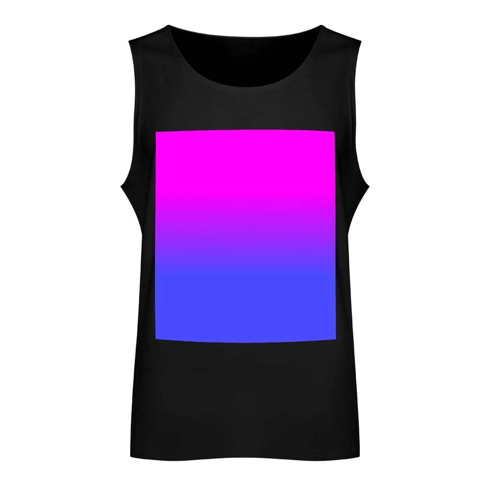 Neon Blue and Hot Pink Ombré Shade Color Fade Tank Top Men's sleeveless fashion 2025 man