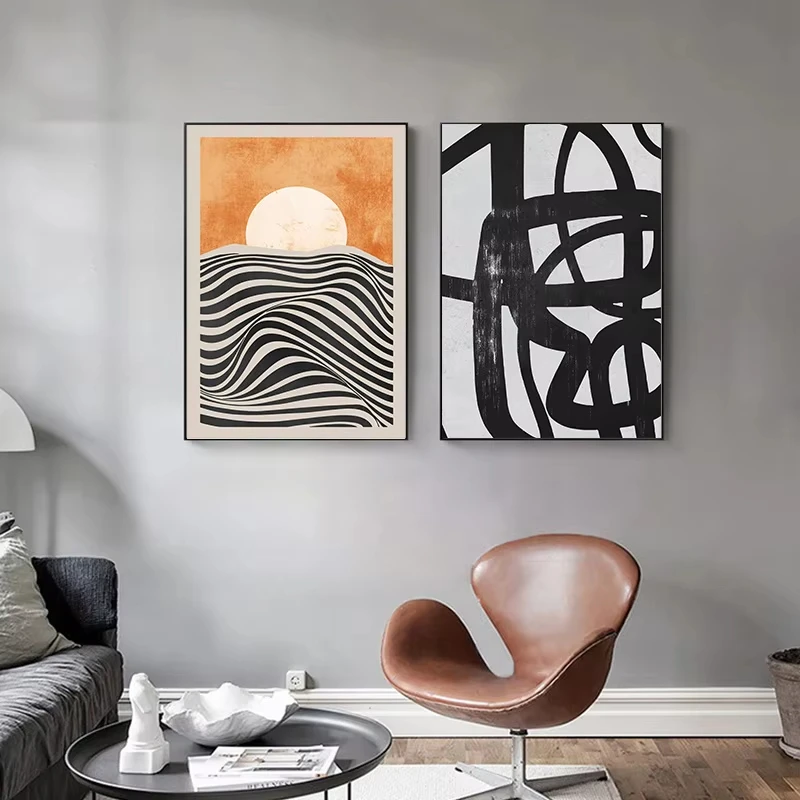 Abstract Geometry Art Matisse Line Figures Sunset Wall ArtCanvas Poster Painting Prints Nordic Living Room Home Decoration Mural