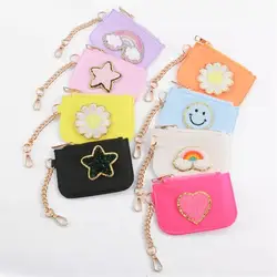 Fashion Nylon Small Pouch Cute Coin Purse Wallets Money Card Bag Zipper Keychain Coin Purses