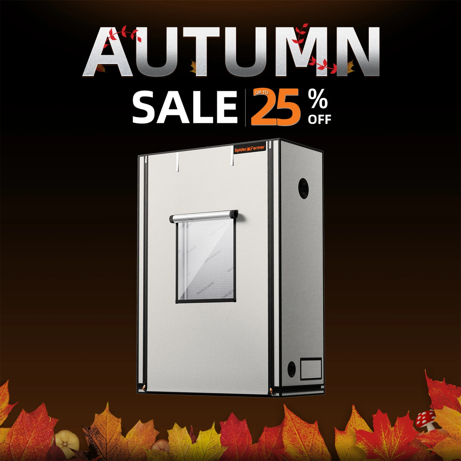 Spider Farmer 140cm X 70cm X 200cm Pro White Indoor Grow Tent 2000D Oxford Cloth Hydroponics Plant Growing