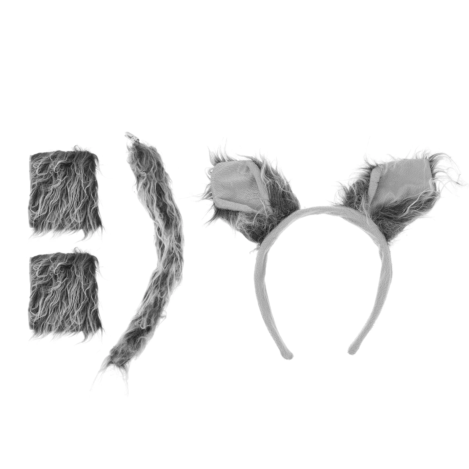 

Wolf Ears Costume Animal Tail Cosplay Props Headb s Gloves Theme Party Accessories Stage Performance Photos