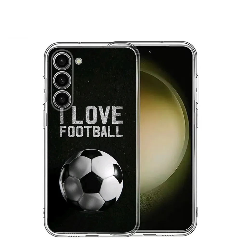 Football Soccer Ball Phone Case For Samsung Galaxy A71,70,52,40,51,31,A50,21S,30S,Note20,Transparent ,Cover