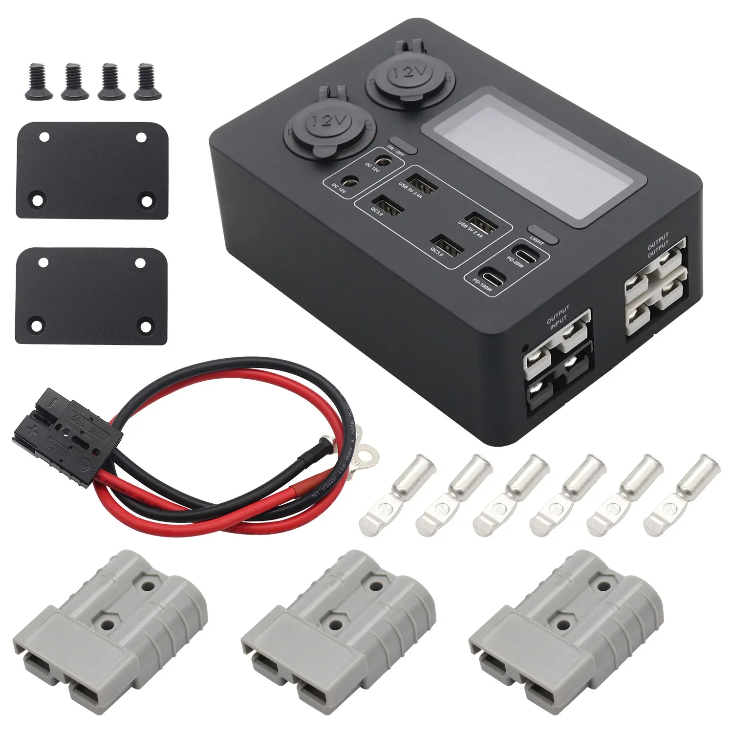 12V mini power box, car USB power socket PD100W fast charging 12V