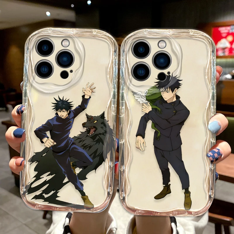 Anime Fushiguro Megumi Cover For Apple iPhone 15 14 13 12 11 Pro X XR XS Max Plus 8 7 Plus SE Wave Oil Phone Case