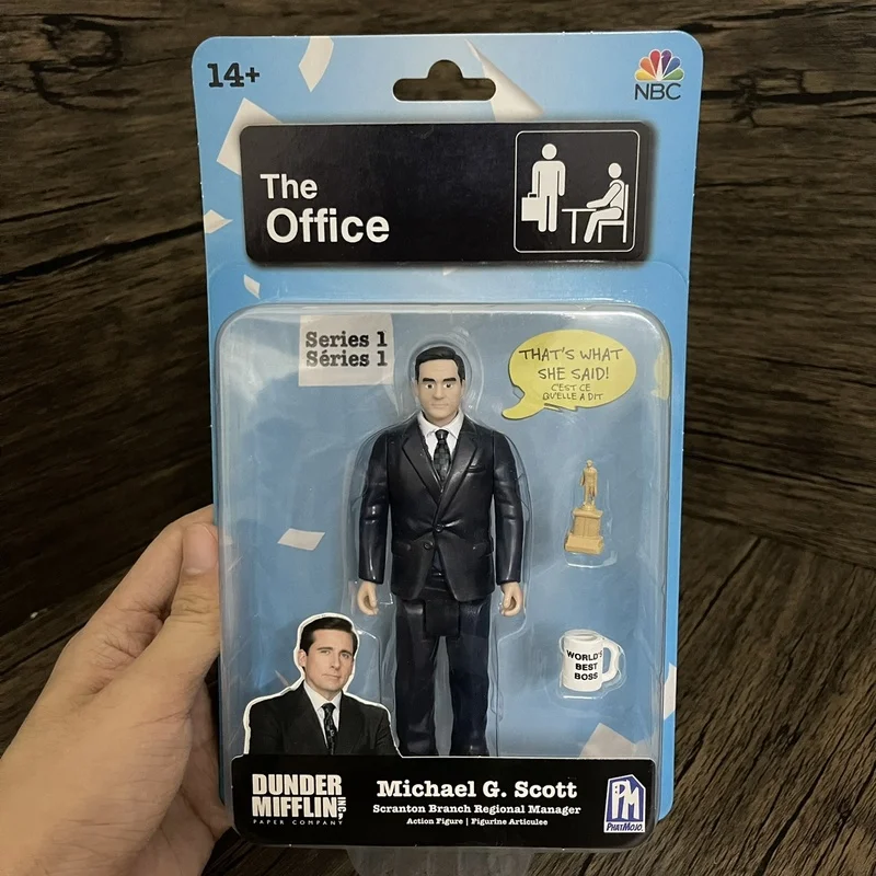 10 cm cartoon gift box the world best boss scott action figure joint doll kids collection office dunder model toy