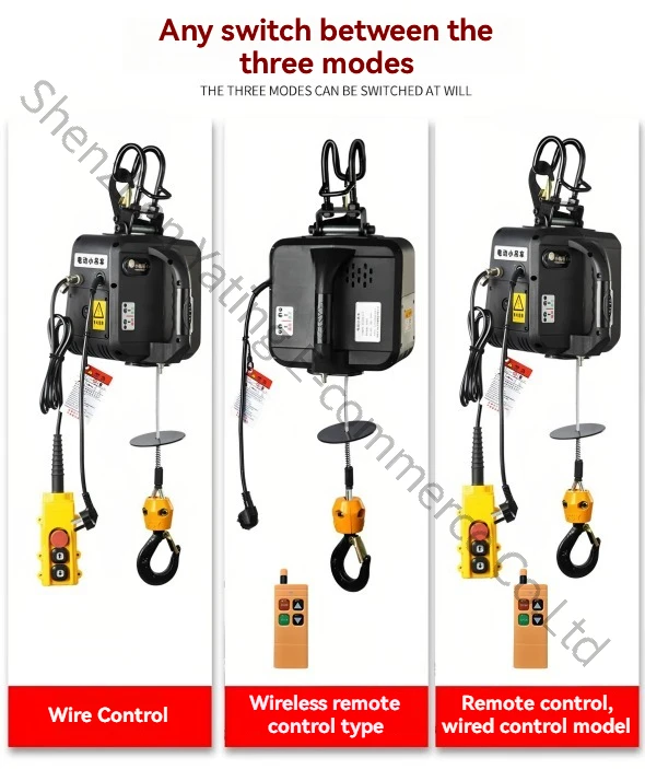 Electric Lifting Crane 220v Miniature Electric Hoist Remote Control Crane Hoist Household Lifting Motor Hoist